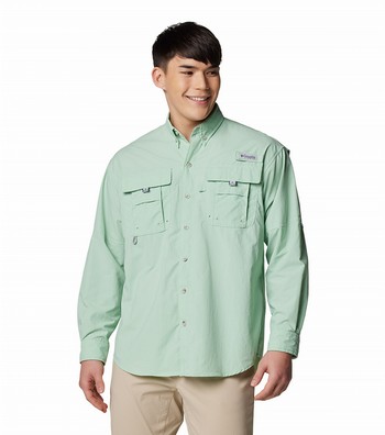 Columbia Men's PFG Bahama II Long Sleeve Fishing Shirt – UPF 30 Sun Protection, Cypress Color, XX-Large