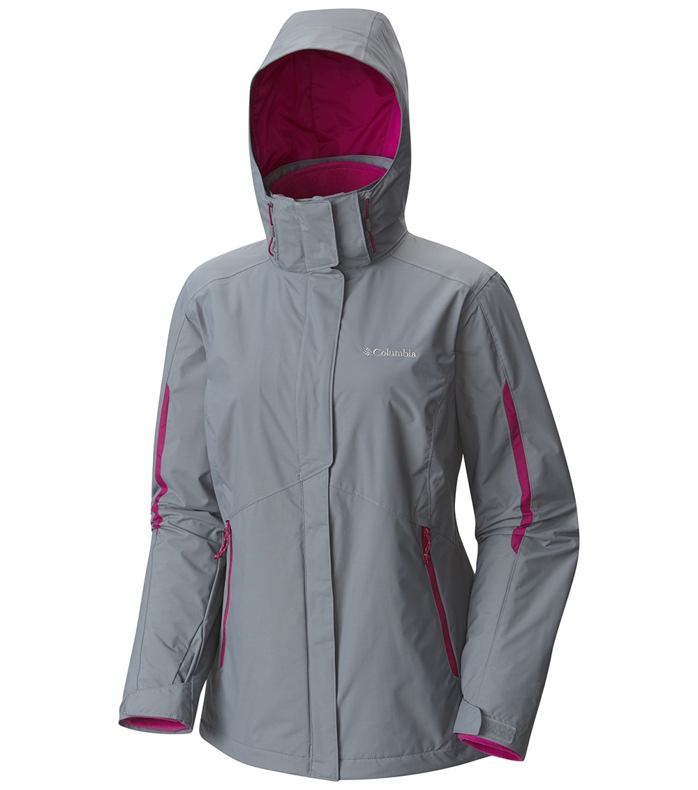 Columbia Womens Bugaboo Interchange 3 In 1 Ski Jacket Grey Ash / Pink